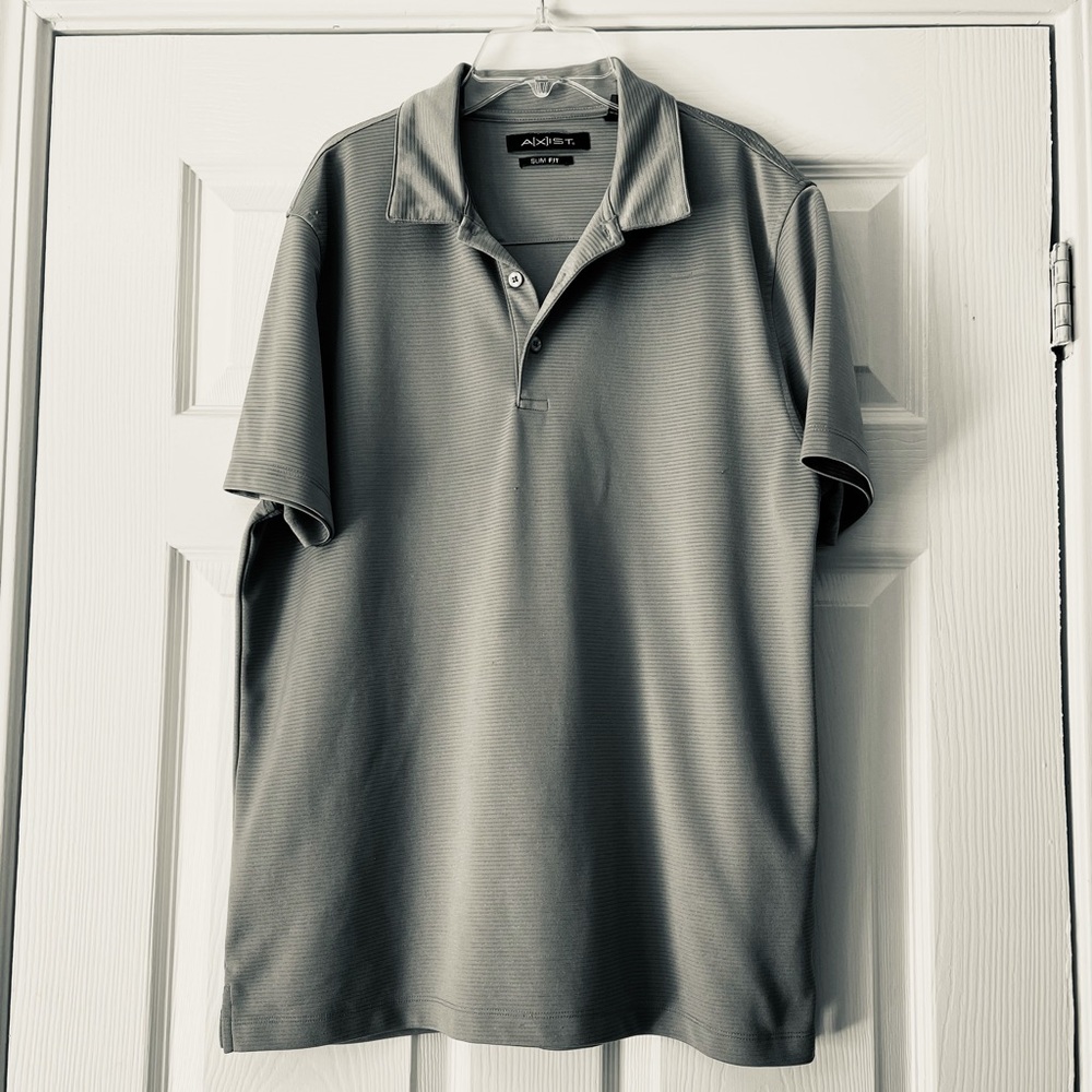 Metal gray Axist pull over shirt large w shine fun